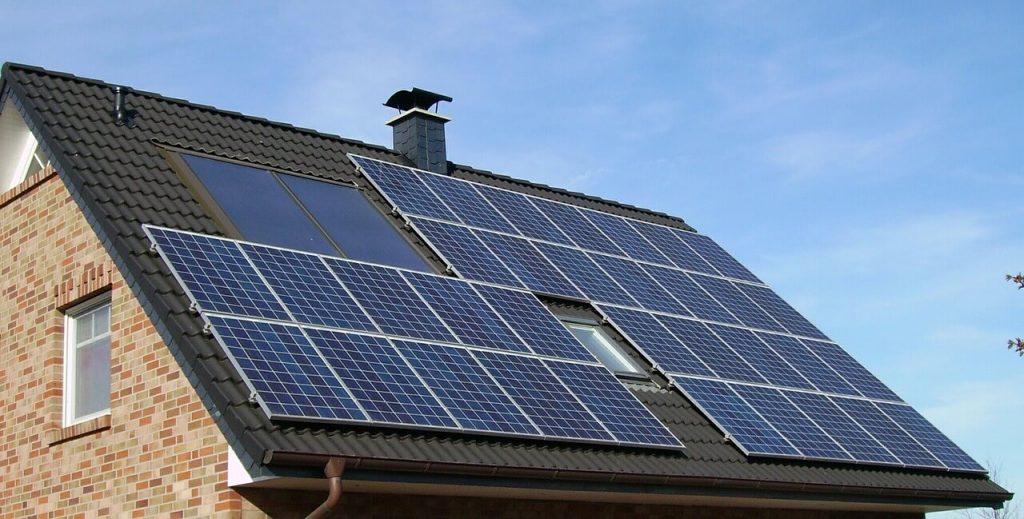 Solar panels on home