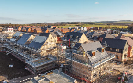 building site of residential homes.