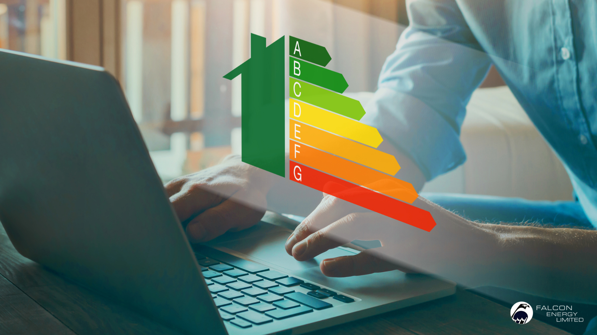 EPC rating diagram in front of laptop