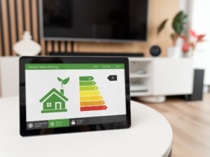 EPC ratings on ipad on table in home